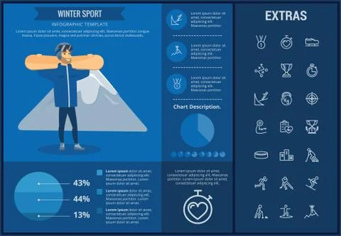 Winter sport infographic template, elements, icons Stock Illustration