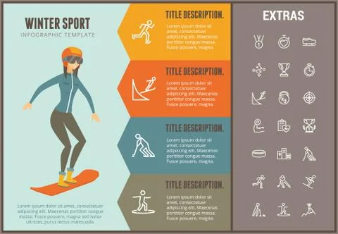 Winter sport infographic template, elements, icons Stockillustratie