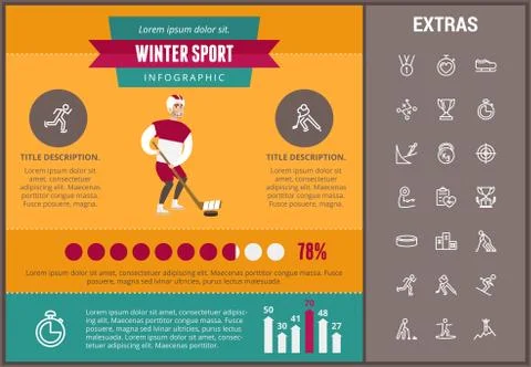 Winter sport infographic template, elements, icons イラスト素材