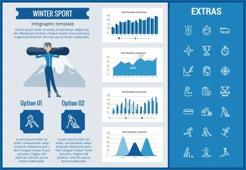 Winter sport infographic template, elements, icons Stock Illustration