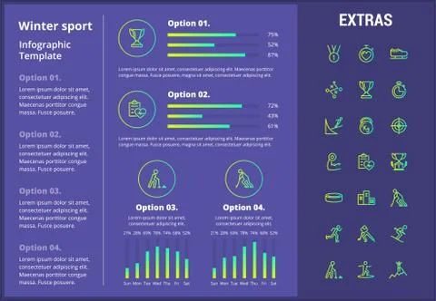 Winter sport infographic template, elements, icons イラスト素材
