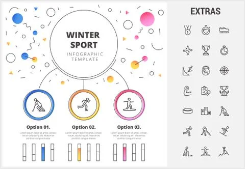 Winter sport infographic template, elements, icons イラスト素材