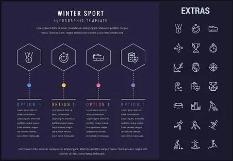 Winter sport infographic template, elements, icons Stock Illustration