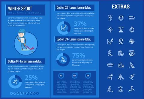 Winter sport infographic template, elements, icons イラスト素材