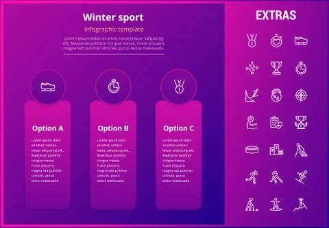 Winter sport infographic template, elements, icons Stock Illustration