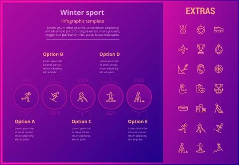 Winter sport infographic template, elements, icons イラスト素材