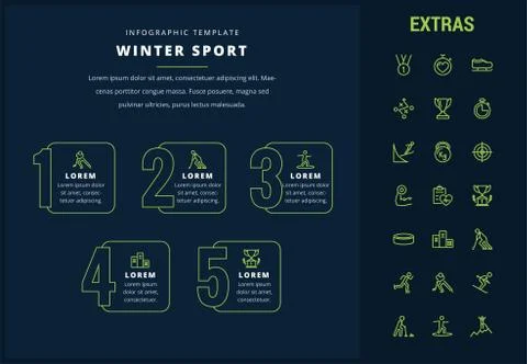 Winter sport infographic template, elements, icons Stock Illustration