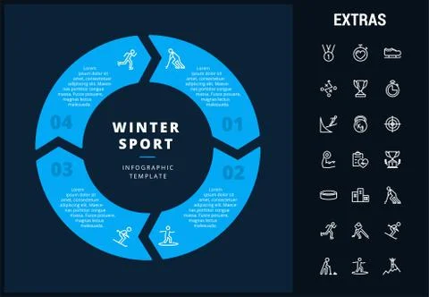 Winter sport infographic template, elements, icons イラスト素材