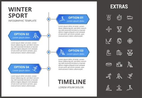 Winter sport infographic template, elements, icons イラスト素材