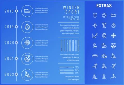 Winter sport infographic template, elements, icons Illustrazione stock