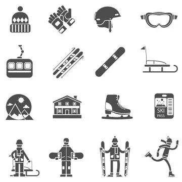 Winter sport set Stock Illustration