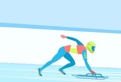Winter sport Skeleton. Illustrazione stock