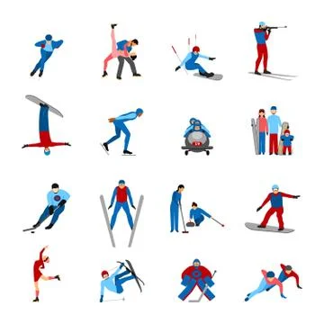 Winter Sportsmen Set Illustrazione stock