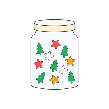 Winter sprinkles jar Stock Illustration