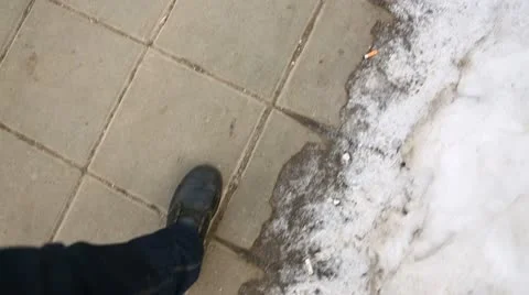 Winter step 01 Stock Footage 21436093