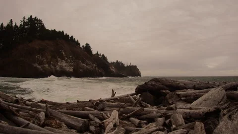 Winter Storm at Cape Disappointment Lighthouse 库存影片 165629535
