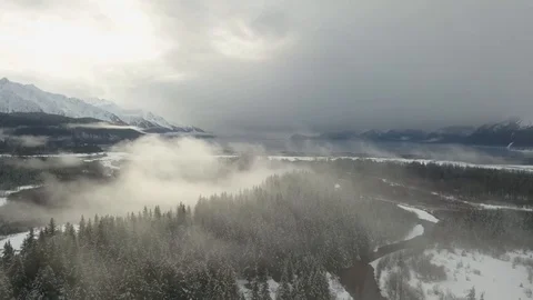 Winter storm coming into Alaska Stock Footage 104458600