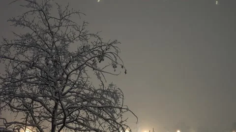 Winter Storm - Night Time Stock Footage 44346450
