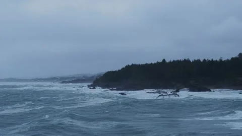 Winter Storm on the Oregon Coast 库存影片 165622983