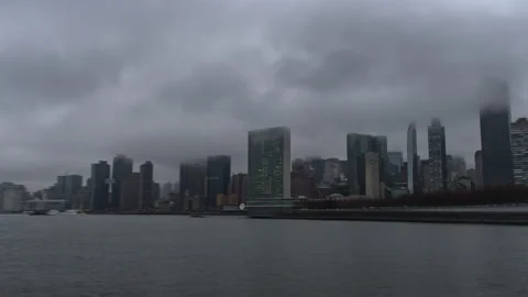Winter Storm United Nations Hyperlapse Stock Footage 231637628
