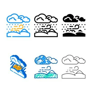 Winter storm weather color forms icon vector Stock Illustration