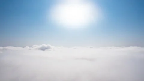 Winter Stratospheric Sea of Clouds Over Mountains Timelapse Stock Footage 320786236
