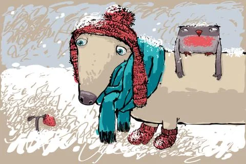 Winter Strawberry Stock Illustration