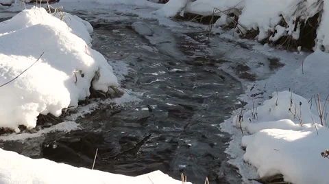 Winter stream Stock Footage 42539065