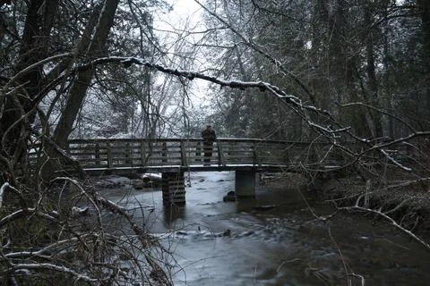 Winter stream Stock Photos