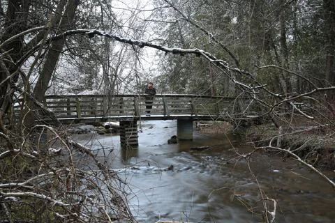 Winter stream Stock Photos