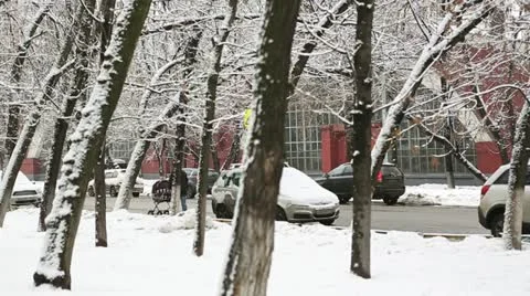 Winter street 02 Stock Footage 21879845