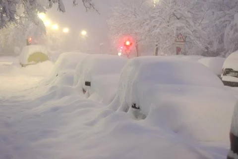 Winter street Stock Photos