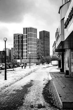 Winter street Stock Photos