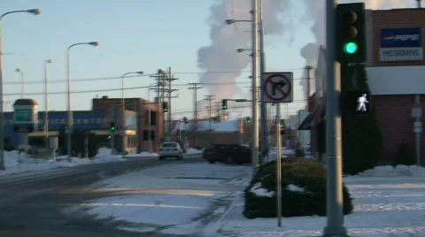 Winter Street Refinery Background Video stock 306947