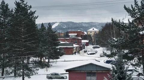 Winter street Time Lapse Stock Footage 69043482