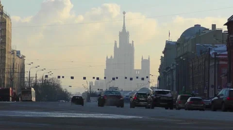 The winter streets of Moscow Stock Footage 59577006