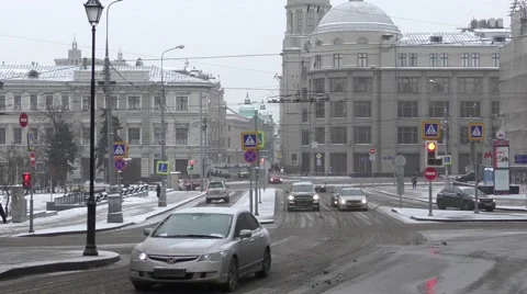 The winter streets of Moscow Stock Footage 59796645