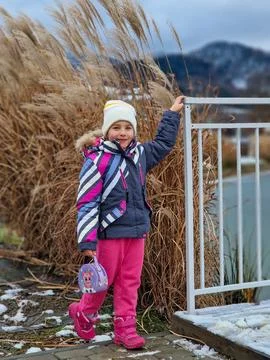 Winter Stroll by the Lake Stock Photos