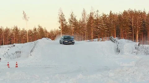 Winter subaru racing ProRes Video stock 10720267