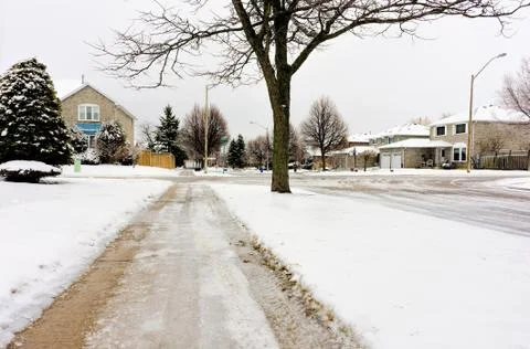 Winter in the suburbs Stock Photos