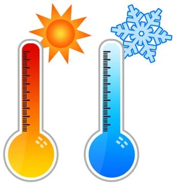 Winter summer temperature Stock Illustration