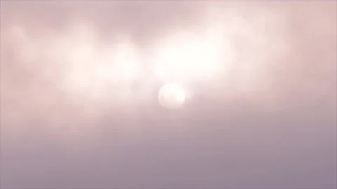 Winter sun with moving pink clouds Stock Footage 143528070