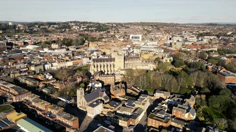 Winter Sun over Exeter Stock Footage 261707994