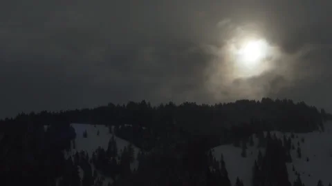 Winter Sun Over Mountain Stock Footage 210981325