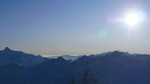 Winter Sun over the North Caucasus Mountains, Russia Stock Footage 320856165