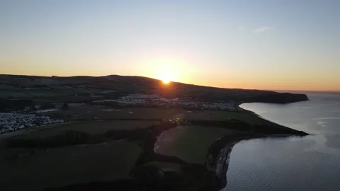Winter sun Scottish coast Stock Footage 337001550