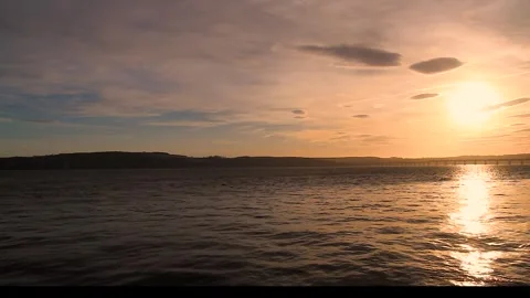 Winter Sun Setting Across The River Tay Stock Footage 298024825
