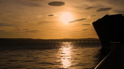 Winter Sun Setting Over The River Tay Stock Footage 298024832