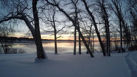 Winter Sunrise Video stock 92338444