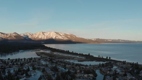 Winter Sunrise at Lake Tahoe, USA [2K] Stock Footage
